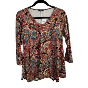Enmain Women's Tunic Top Size Medium Multicolor Paisley Print from Amazon NEW